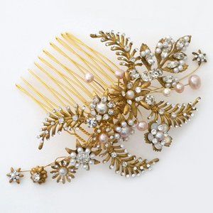Erin Cole Designs Modern Vintage Bridal Hair Comb, Pearls, NWT